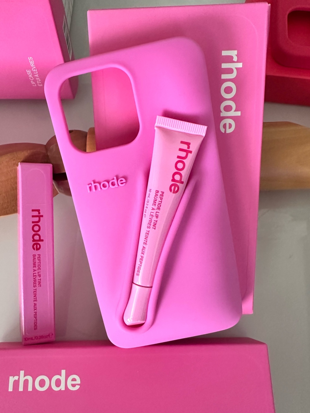 NEW Rhode Lip Gloss Holder Phone Case | Hot Pink (Jelly Bean) | iPhone 14/15/16